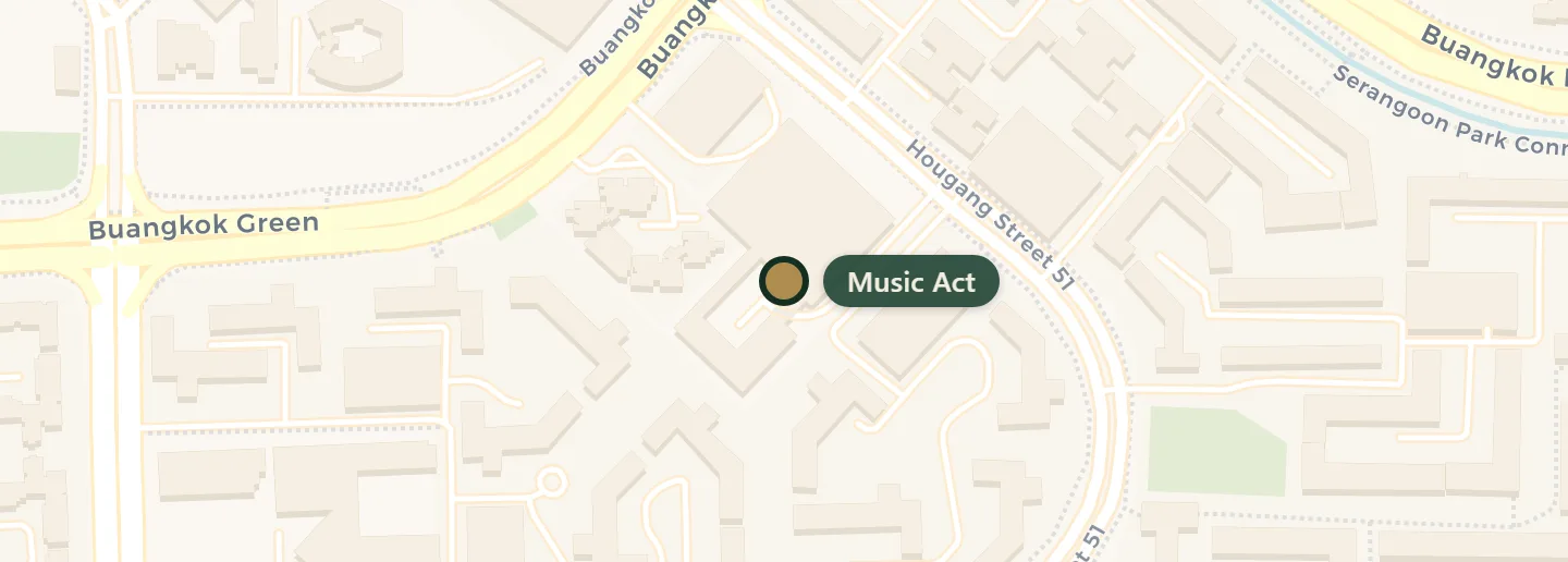 Map showing Hougang